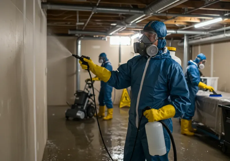 Basement Sanitization and Antimicrobial Treatment process in Tate County, MS