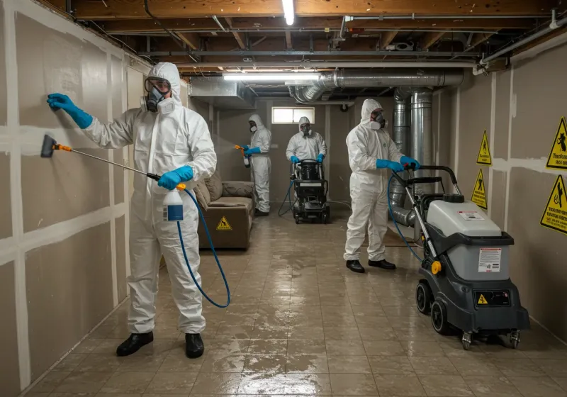 Basement Moisture Removal and Structural Drying process in Tate County, MS